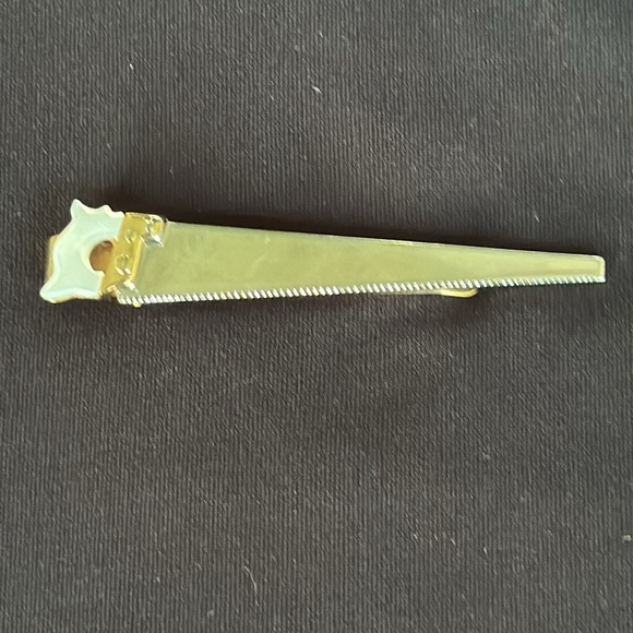 Vintage Signed Swank Tie Clip - Saw - Mother-of-Pearl - Picture 6 of 7